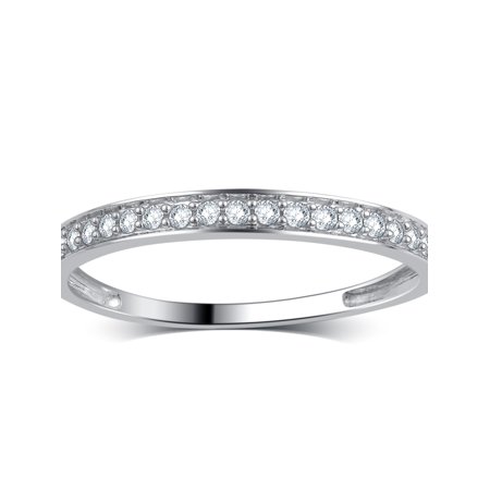 10K White Gold Round Cut Pave Set Diamond Ring 0.20CT