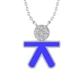 thumbnail image 1 of 10K White Gold Round Diamond Boy Pendant with Sterling Silver Chain Necklace (1/6 cttw, I-J Color, I2-I3 Clarity), 18", 1 of 4