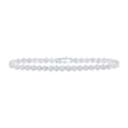 thumbnail image 1 of 10K White Gold Round Diamond Cluster Link Fashion Bracelet - 3.2 CTTW, 1 of 1