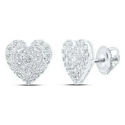 10K White Gold Round Diamond Heart Nicoles Dream Collection Earrings - 0.5 CTTW