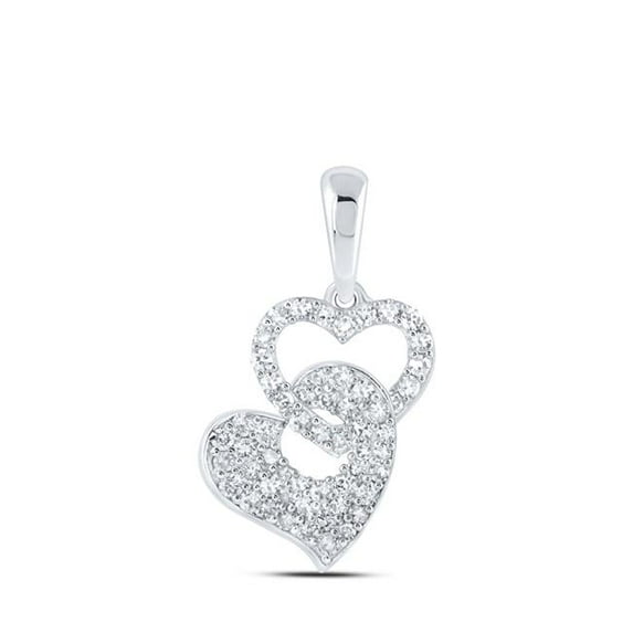 10K White Gold Round Diamond Heart Nicoles Dream Collection Pendant - 0.375 CTTW
