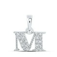 thumbnail image 1 of 10K White Gold Round Diamond M Initial Letter Nicoles Dream Collection Pendant - 0.1 CTTW, 1 of 1