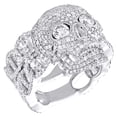 thumbnail image 1 of 10K White Gold Round Diamond Skull Head Statement Band 21mm Pinky Ring 3.45 CT., 1 of 5