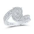 thumbnail image 1 of 10K White Gold Round Diamond Tear Bridal Engagement Ring - 1 CTTW, 1 of 1