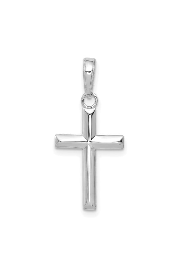10K White Gold Small Cross Pendant
