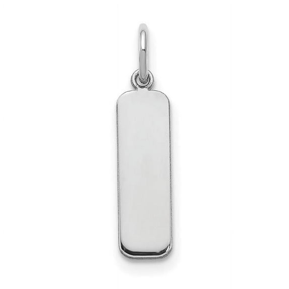 10K White Gold Small Vertical Blank Bar Charm