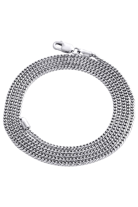 10K White Gold Solid Franco Box Chain Closed Link 1.50mm Necklace 24 Inches