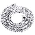 thumbnail image 1 of 10K White Gold Solid Miami Cuban Link Chain 8mm Box Clasp Necklace 30 Inches, 1 of 6