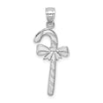 thumbnail image 1 of 10K White Gold Solid Polished Candy Cane with Bow Pendant 10D1124W, 1 of 2