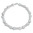 thumbnail image 1 of 10K White Gold Unisex Diamond Dog Bone Link Statement Bracelet 8.5" 5.25 Ct., 1 of 9