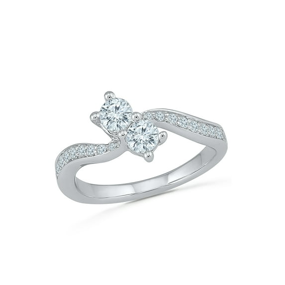 10K White Gold White Round Diamond Fashion Ring (0.75 CTTW)