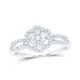 thumbnail image 1 of 10K White Gold Womens Round Diamond Flower Cluster Ring 1/3 Cttw, Womens Size: 5-10, 1 of 1