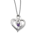 thumbnail image 1 of 10K White Gold necklace Cable with pendant Themed Passion Topaz Round Purple 16 in 0.7 mm, 1 of 2