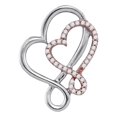 thumbnail image 1 of 10K White Ravishing Rose Gold Diamond Lovely Sparkling Heart Necklace Pendant 1/6 Ctw., 1 of 2