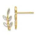 thumbnail image 1 of 10K White Rhodium-plated D/C Post Earrings, 1 of 2