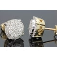 thumbnail image 1 of 10K YELLOW GOLD 1.15 CARAT MENS/WOMENS 10 mm 100% GENUINE DIAMONDS EARRING STUDS, 1 of 5