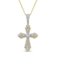 thumbnail image 1 of 10K YELLOW GOLD 1.25 CARAT 1.75 INCHES REAL DIAMOND MEN CROSS PENDANT CHARM CROSS, 1 of 2
