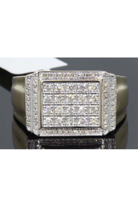 10K YELLOW GOLD .70 CARAT MENS REAL DIAMOND ENGAGEMENT WEDDING PINKY RING BAND