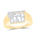 thumbnail image 1 of 10K YELLOW GOLD ROUND DIAMOND BEST DAD BAND RING 1/10 CTTW, 1 of 1