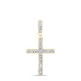 thumbnail image 1 of 10K YELLOW GOLD ROUND DIAMOND CROSS PENDANT 1/5 CTTW, 1 of 1