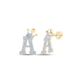 thumbnail image 1 of 10K YELLOW GOLD ROUND DIAMOND CROWN A LETTER EARRINGS 1/3 CTTW, 1 of 1