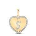 thumbnail image 1 of 10K YELLOW GOLD ROUND DIAMOND HEART S LETTER PENDANT 1/4 CTTW, 1 of 1