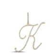 thumbnail image 1 of 10K YELLOW GOLD ROUND DIAMOND K INITIAL LETTER PENDANT 1/2 CTTW, 1 of 1