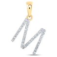 thumbnail image 1 of 10K YELLOW GOLD ROUND DIAMOND M INITIAL LETTER NICOLES DREAM COLLECTION PENDANT 1/6 CTTW, 1 of 1