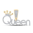 thumbnail image 1 of 10K YELLOW GOLD ROUND DIAMOND QUEEN PHRASE PENDANT 1/3 CTTW, 1 of 1