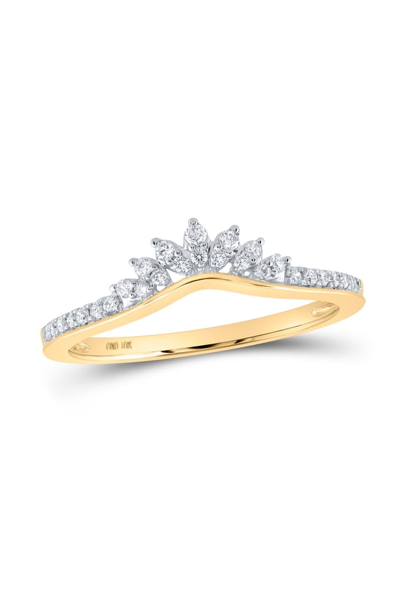 10K YELLOW GOLD ROUND DIAMOND RING GUARD ENHANCER WEDDING BAND 1/6 CTTW