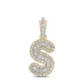 thumbnail image 1 of 10K YELLOW GOLD ROUND DIAMOND S INITIAL LETTER PENDANT 1/5 CTTW, 1 of 1