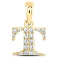 thumbnail image 1 of 10K ROSE GOLD ROUND DIAMOND P INITIAL LETTER NICOLES DREAM COLLECTION PENDANT 1/10 CTTW, 1 of 1