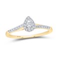 thumbnail image 1 of 10K YELLOW GOLD ROUND DIAMOND TEARDROP HALO PROMISE RING 1/5 CTTW, 1 of 1