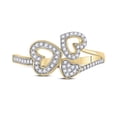 thumbnail image 1 of 10kt Yellow Gold Womens Round Diamond Heart Fashion Ring 1/6 Cttw, 1 of 1