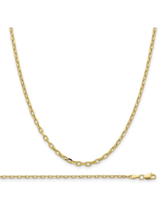 10K YG 2.5MM Diamond-cut Semi Solid 7in and 18in Rope Chain Set