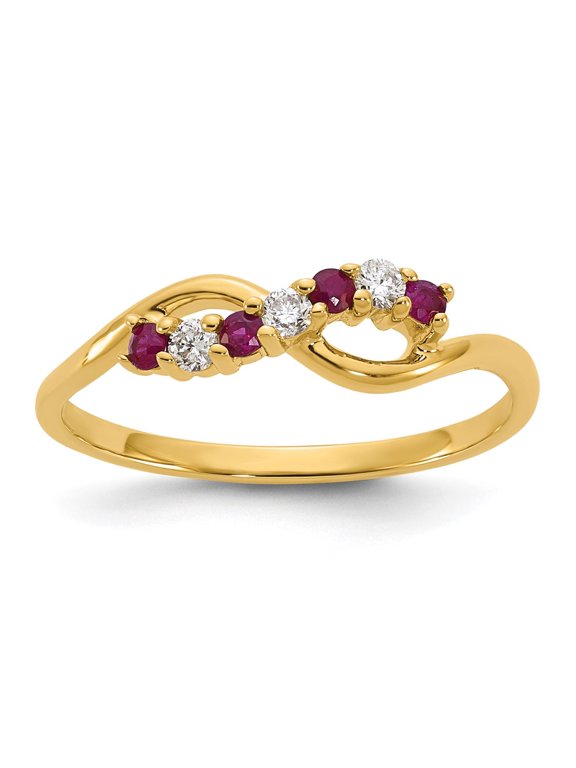 10K YG Ring- 3-.02 RD DIAS, 4-1.75MM RD RU - Stone:A RDG-I3