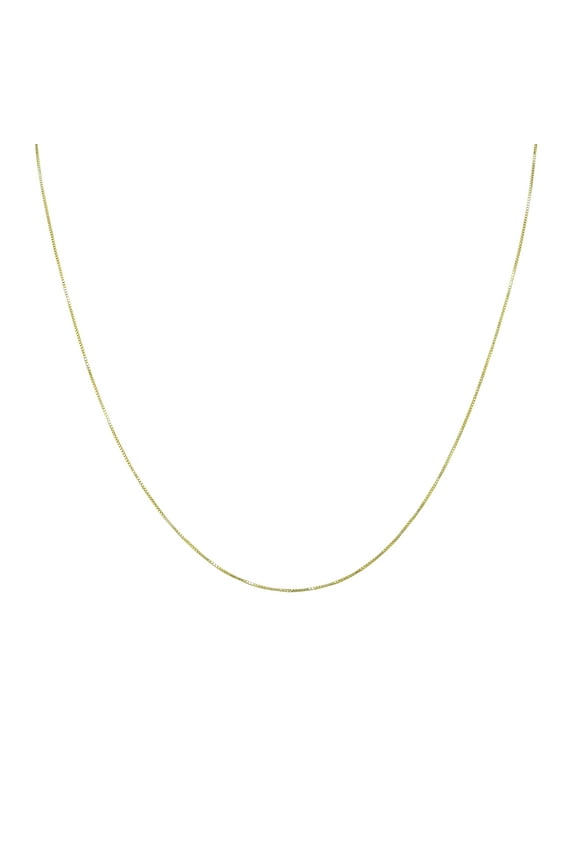 10K Yellow Gold 0.6mm Shiny Classic Box Chain with Spring Ring Clasp - 20 Inch