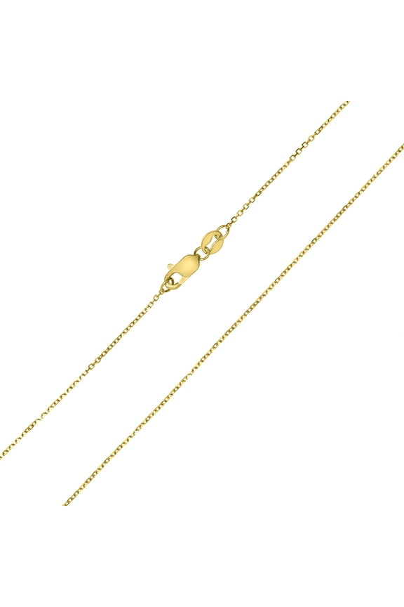 10K Yellow Gold 0.8MM Shiny Cable Chain with Lobster Clasp - 18 Inch