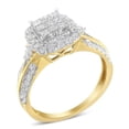 thumbnail image 1 of 10K Yellow Gold 1.0 CTTW Diamond Composite Cushion-Shape Halo 3-Band-Look Engagement Ring, H-I Color - SI1-SI2 Clarity - Size 7, 1 of 1