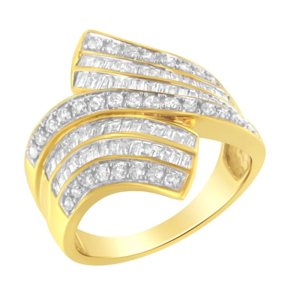 10K Yellow Gold 1 1/7ct. TDW Diamond Bypass Ring (I-J,I1-I2)