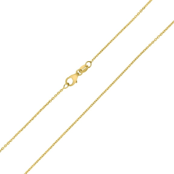 10K Yellow Gold 1.1MM Shiny Cable Chain with Lobster Clasp - 20 Inch