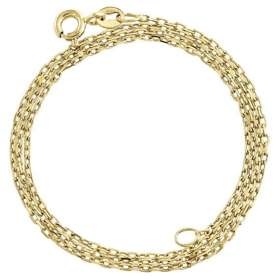 10K Yellow Gold 1.20mm Oval Link Cable Chain Fancy Italian Necklace 20 Inch