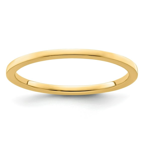 10K Yellow Gold 1.2mm Flat Polished Stackable Band Size 6