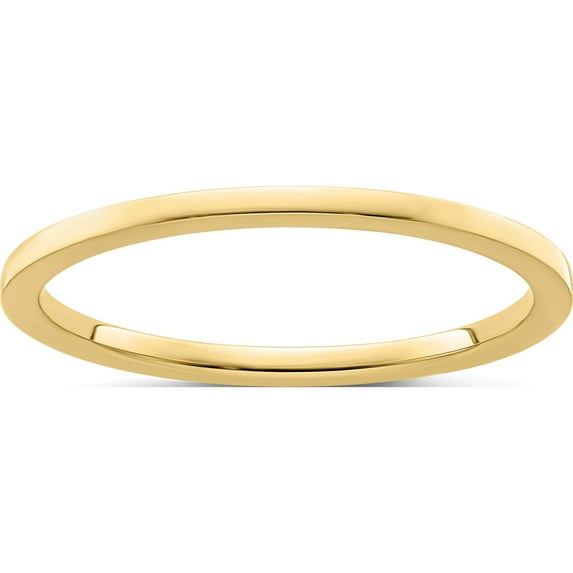 10K Yellow Gold 1.2mm Flat Stackable Band (Size 9.5) Made In United States 1stk16-120y-9.5