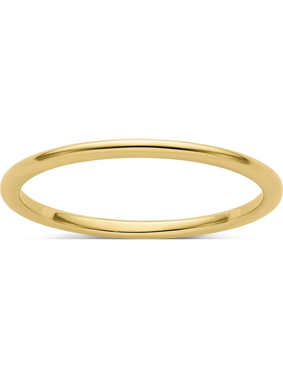 10K Yellow Gold 1.2mm Half Round Polished Stackable Band Size 6