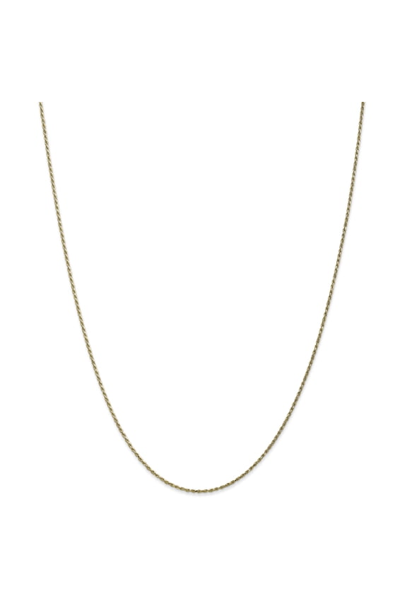 10K Yellow Gold 1.2mm Machine Made Diamond Cut 20 inch Rope Chain 20 Inch