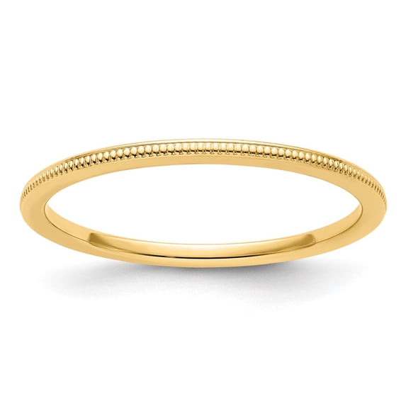 10K Yellow Gold 1.2mm Milgrain Stackable Band Size 7.5