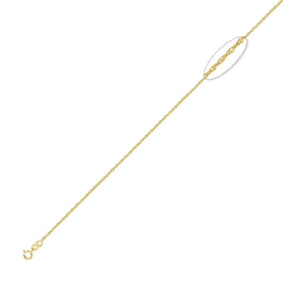 10K Yellow Gold 1.2mm Singapore Bar Necklace Spring Clasp (16 Inches)