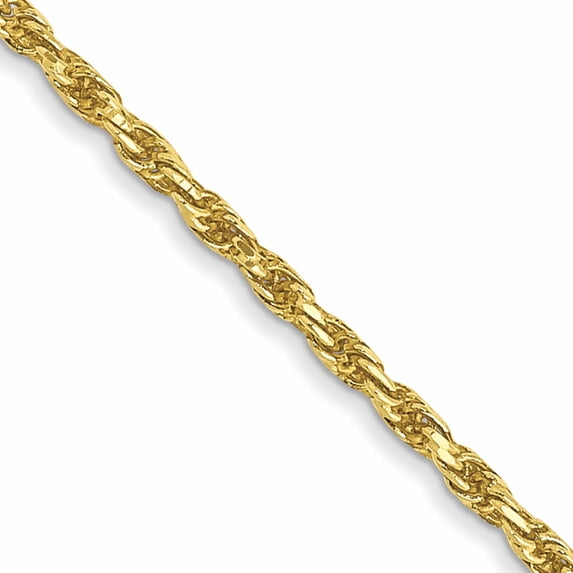 10K Yellow Gold 1.3mm D/C Machine Made Rope Chain (18 X 1.3) In India 10m012-18