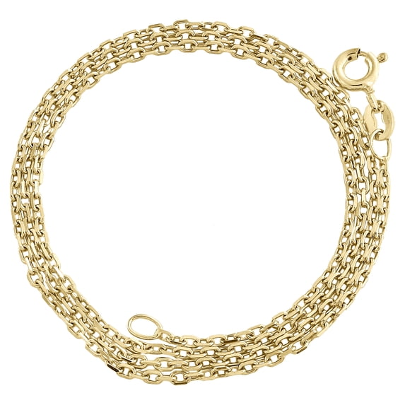 10K Yellow Gold 1.40mm Oval Link Cable Chain Fancy Italian Necklace 22 Inch